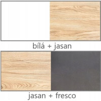 Regál s vitrínou GAPPA GA5 - jaseň horský/fresco