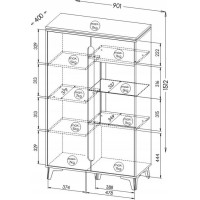 Regál s vitrínou GAPPA GA5 - jaseň horský/fresco