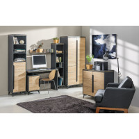 Regál s vitrínou GAPPA GA5 - jaseň horský/fresco