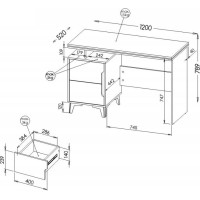 Písací stôl GAPPA GA12 - jaseň horský/biely
