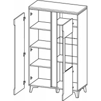 Regál s vitrínou GAPPA GA5 - jaseň horský/fresco