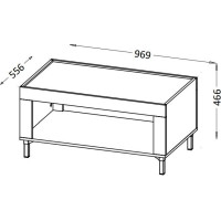 Konferenčný stolík MOSSA MO9 - čierny/dub whisky
