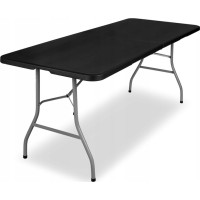Zostava cateringového nábytku FETA BLACK (stôl 180 cm + 6 stoličiek) - čierna
