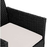 Zostava záhradného ratanového nábytku MAGNOLIA - čierna/béžová