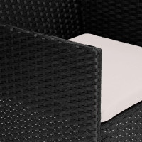 Zostava záhradného ratanového nábytku MAGNOLIA - čierna/béžová