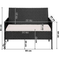 Zostava záhradného ratanového nábytku MAGNOLIA - čierna/béžová