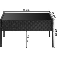 Zostava záhradného ratanového nábytku MAGNOLIA - čierna/béžová