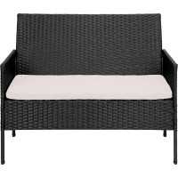 Zostava záhradného ratanového nábytku MAGNOLIA - čierna/béžová