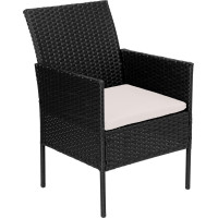 Zostava záhradného ratanového nábytku MAGNOLIA - čierna/béžová