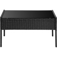 Zostava záhradného ratanového nábytku MAGNOLIA - čierna/béžová