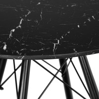 Jedálenský okrúhly stôl PARIS Black 80 cm - čierny mramor