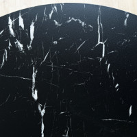 Jedálenský okrúhly stôl PARIS Black 80 cm - čierny mramor