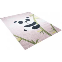 Detský koberček EMMA - Medvedík panda - ružový