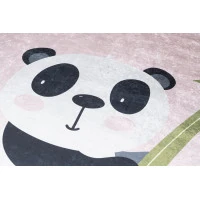 Detský koberček EMMA - Medvedík panda - ružový