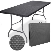 Skladací cateringový stôl RATTAN - 180 cm - sivý