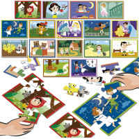 EDUCA Puzzle bitka Rozprávky 16x9 dielikov
