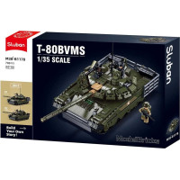 Sluban Model Bricks M38-B1178 Hlavný bojový tank T-80 2 v 1 v mierke 1:35