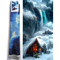 NORIMPEX Diamantové maľovanie Chata v zime 80x40cm
