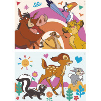 EDUCA Drevené puzzle Leví kráľ a Bambi 2x16 dielikov