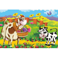 ART PUZZLE Drevené puzzle Kravička s kvetinami 25 dielikov