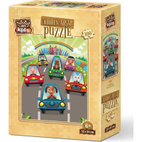 ART PUZZLE Drevené puzzle Roztomilí vodiči 100 dielikov