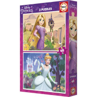 EDUCA Puzzle Disney princeznej: Locika a Popoluška 2x48 dielikov