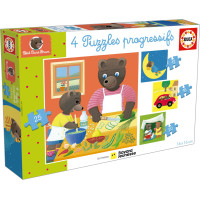EDUCA Puzzle Petit Ours Brun 4v1 (12,16,20,25 dielikov)