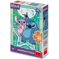 DINO Puzzle s drahokamami Stitch 200 dielikov