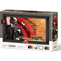 ART PUZZLE Puzzle s rámom a lepidlom 3v1 Atatürk a Anitkabir 1000 dielikov
