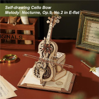 ROBOTIME Roker 3D drevené puzzle Kúzelné violončelo (hracia skrinka) 199 dielikov