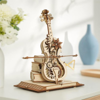 ROBOTIME Roker 3D drevené puzzle Kúzelné violončelo (hracia skrinka) 199 dielikov