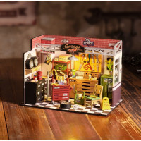 ROBOTIME Rolife DIY 3D drevené puzzle Garáž s LED osvetlením 157 dielikov