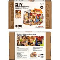 ROBOTIME Rolife DIY 3D drevené puzzle Kníhkupectvo na rohu 108 dielikov