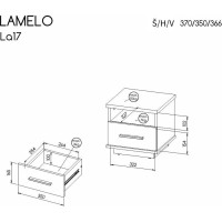 Nočný stolík LAMELO LA17 - dub wotan/čierny
