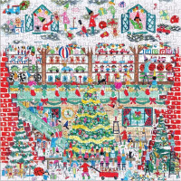Galison Fóliové puzzle Michael Storrings Vianočná dielňa hračiek 500 dielikov