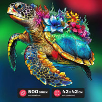 EscapeWelt Drevené puzzle Korytnačka 500 dielikov