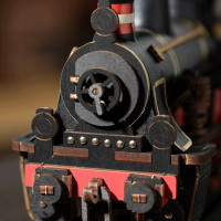 RoboTime 3D drevená skladačka Vintage parná lokomotíva