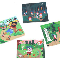 Vilac Drevené puzzle O Palčekovi 4 v 1
