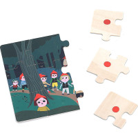 Vilac Drevené puzzle O Palčekovi 4 v 1