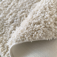 Moderný koberec SHAGGY CAMIL okrúhly - ecru