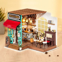 ROBOTIME Rolife DIY 3D drevené puzzle Kaviareň 203 dielikov