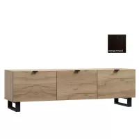 Televízny stolík MODERN - 150x40x35 cm - s madlami a nohami, farba: wenge tmavá