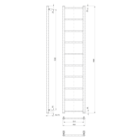 Sapho DINA vykurovacie teleso 350x1680mm, čierna mat IR378TB