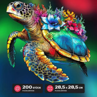 EscapeWelt Drevené puzzle Korytnačka 200 dielikov
