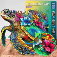 EscapeWelt Drevené puzzle Korytnačka 200 dielikov