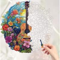 EscapeWelt Drevené puzzle Gitara 200 dielikov