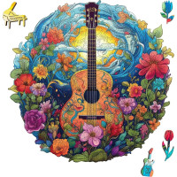 EscapeWelt Drevené puzzle Gitara 200 dielikov