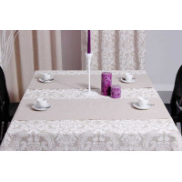 Dekoračný obrus ANGELA 135x220 cm - biely/béžový