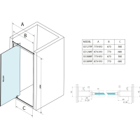 Gelco SIGMA SIMPLY sprchové dvere otočné, 900 mm, sklo Brick GS3899F