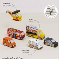 Le Toy Van Set záchranných autíčok s vrtuľníkom